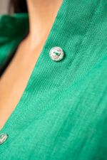 Camisa Munique, 100% linho - Leaf Green