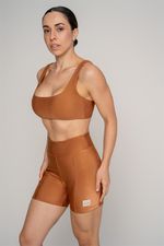 Short Minimal Canelado - Conhaque