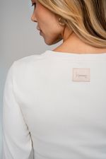 Blusa Manga Longa Canelado - Off White