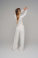Calça Flare Canelado - Off White