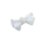 Presilha de Cabelo Bebê de Laço com Pérolas 