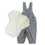 JARDINEIRA MENINO ESTAMPADA BEAR COM BODY BRANCO