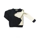 SUÉTER DE TRICÔ INFANTIL ESTAMPA URSO POLAR AZUL
