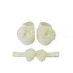 Kit Sapatinho Bebê e Faixa de Cabelo com Pérolas Delicadas