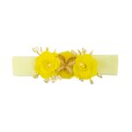 Faixa de Cabelo Bebê Amarela com Borboleta e Flores