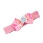 Faixa de Cabelo Bebê Menina com Laço e Flor Central