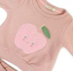CONJUNTO BEBÊ MENINA DE FRIO COM BORDADO DE MAÇÃ