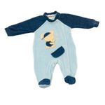 MACACÃO BEBÊ MENINO ESTAMPA BORDADA DE ELEFANTINHO EM PLUSH
