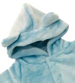 CONJUNTO MENINO DE PELÚCIA CAPUZ COM ORELHINHAS E CALÇA AZUL