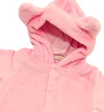 Conjunto Menina de Pelúcia Capuz com Orelhinhas e Calça Rosa