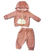 CONJUNTO INFANTIL COM JAQUETA ESTAMPA URSINHA E CALÇA ROSÊ