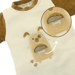 MACACÃO BEBÊ DE CACHORRINHO E OSSINHO MENINO EM PLUSH