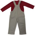 CONJUNTO INFANTIL MENINO COM JARDINEIRA CINZA E BLUSA