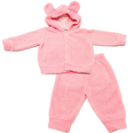 Conjunto Quentinho Bebê Menina C/ Capuz de Ursinho e Calça 