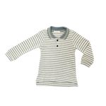 CONJUNTO MENINO BLUSA LISTRADA GOLA POLO E CALÇA CINZA
