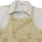Conjunto Jardineira Bebê Curta Com Body Camisa