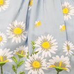 Vestido Infantil  Azul Estampa De Margaridas