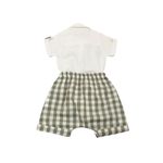 CONJUNTO BEBÊ COM BODY CAMISA E BERMUDA XADREZ