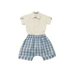 CONJUNTO BEBÊ COM BODY CAMISA E BERMUDA XADREZ