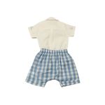 CONJUNTO BEBÊ COM BODY CAMISA E BERMUDA XADREZ