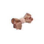 Presilha de Cabelo Bebê de Laço com Pérolas 