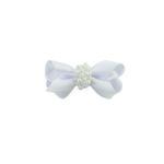 Presilha de Cabelo Bebê de Laço com Pérolas 