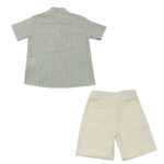 CONJUNTO INFANTIL MENINO CAMISA LISTRADA E BERMUDA
