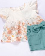 Conjunto Infantil Shorts E Bata Jardim