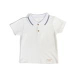 CONJUNTO CAMISA POLO BRANCA E BERMUDA CINZA