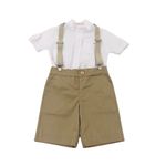 Conjunto Menino Bermuda Com Suspensório E Camisa 