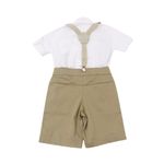 Conjunto Menino Bermuda Com Suspensório E Camisa 