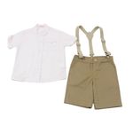 Conjunto Menino Bermuda Com Suspensório E Camisa 