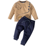 CONJUNTO BEBÊ MENINO CAMISETA MANGA LONGA E CALÇA EM MOLETOM