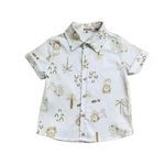CONJUNTO INFANTIL MENINO CAMISA E BERMUDA SAFARI