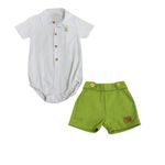 CONJUNTO BEBÊ MENINO BODY CAMISA E BERMUDA