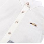 CONJUNTO INFANTIL MENINO  BERMUDA LISTRADA E CAMISA