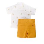 CONJUNTO CURTO INFANTIL MENINO BATA E BERMUDA  SAFARI CHIC