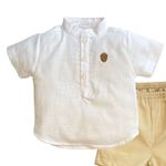 CONJUNTO CURTO INFANTIL MENINO  CAMISA BRANCA 