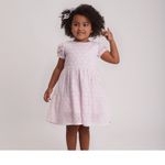 VESTIDO INFANTIL EM LAISE CORAÇÕES