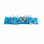 Faixa de Cabelo Bebê Borboleta e Flores com Pérolas