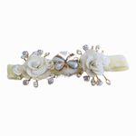 Faixa de Cabelo Bebê Borboleta e Flores com Pérolas