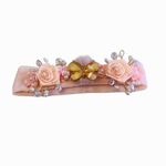 Faixa de Cabelo Bebê Borboleta e Flores com Pérolas
