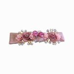 Faixa de Cabelo Bebê Borboleta e Flores com Pérolas