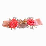 Faixa de Cabelo Bebê Borboleta e Flores com Pérolas