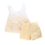 CONJUNTO BATA E SHORTS EM TECIDO BORBOLETAS 