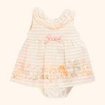 BODY COM VESTIDO SOBREPOSTO BEBÊ MENINA SAFARI CHIQUE