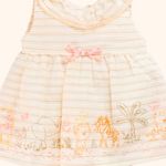 BODY COM VESTIDO SOBREPOSTO BEBÊ MENINA SAFARI CHIQUE