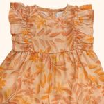 VESTIDO FLORAL LARANJA COM CALCINHA PARA BEBÊ