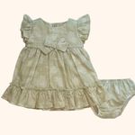 VESTIDO INFANTIL FOLHAGEM VERDE COM CALCINHA