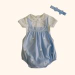 CONJUNTO  CURTO ROMPER BORDADO BEBÊ MENINA